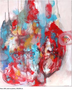 Urška Jurić, Rast, 2021, akril na platno, 120 x 100 cm